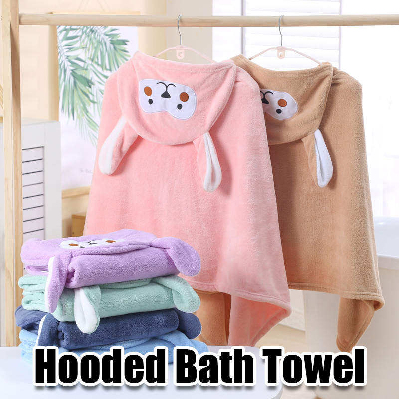 Hooded Bath Towel - Asciugamano con Cappuccio in Pile Corallo