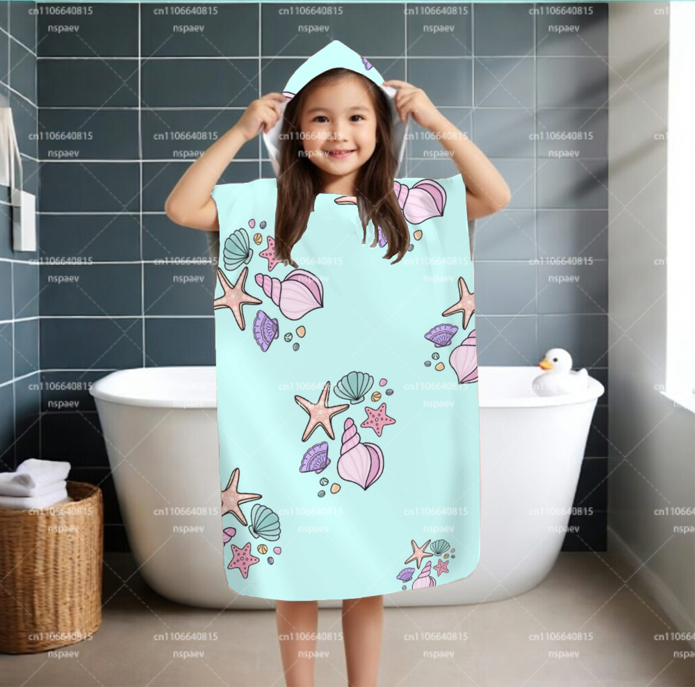 Hooded Bath Towel - Asciugamano con Cappuccio per Bambini, Morbido