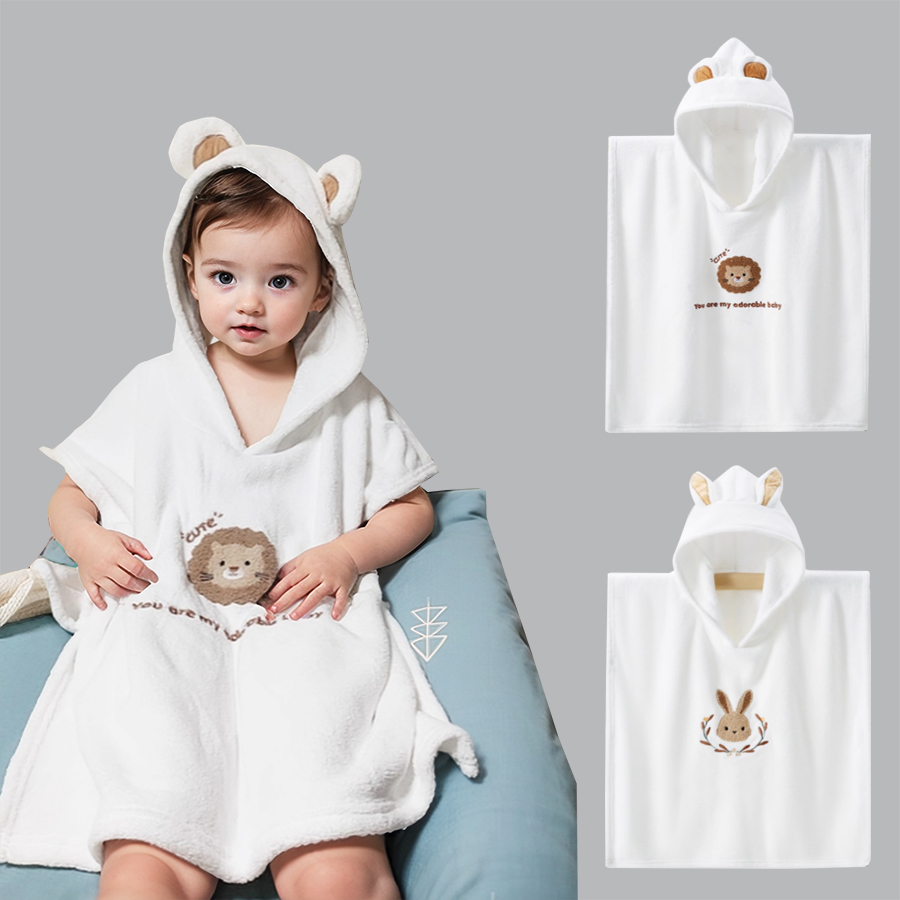 Hooded Bath Towel - Accappatoio con Cappuccio per Neonati, Asciugamano